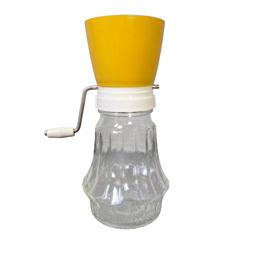 Federal Housewares Nut Grinder Chopper Manual Vintage Mustard Yellow Missing Lid